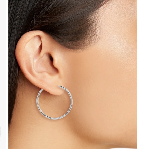 Argento Vivo Sterling Silver  Endless Hoop Earrings - Picture 2 of 9